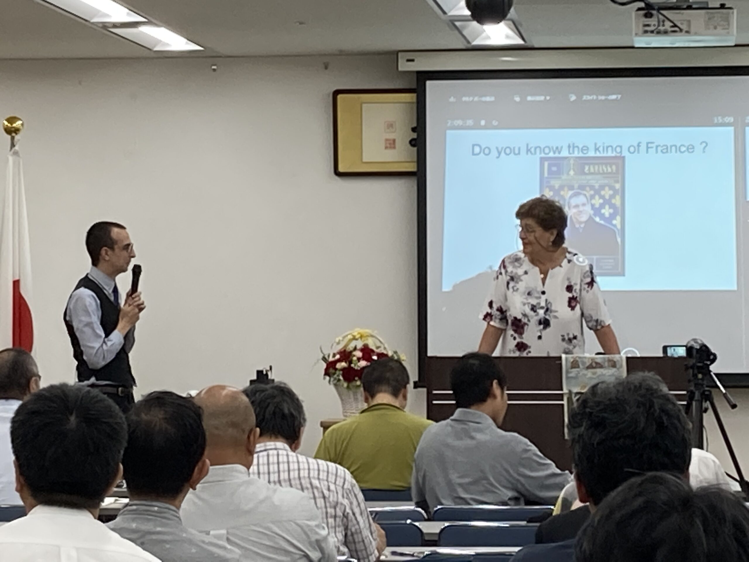 Paul de Lacvivier et Marion Sigaut durant le symposium de Tokyo 2023.