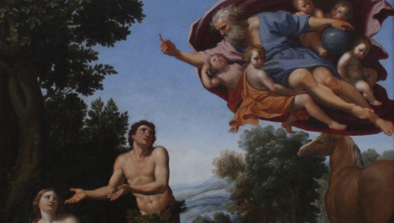 Le Dominiquin, Dieu réprimandant Adam et Ève, 1623-1625