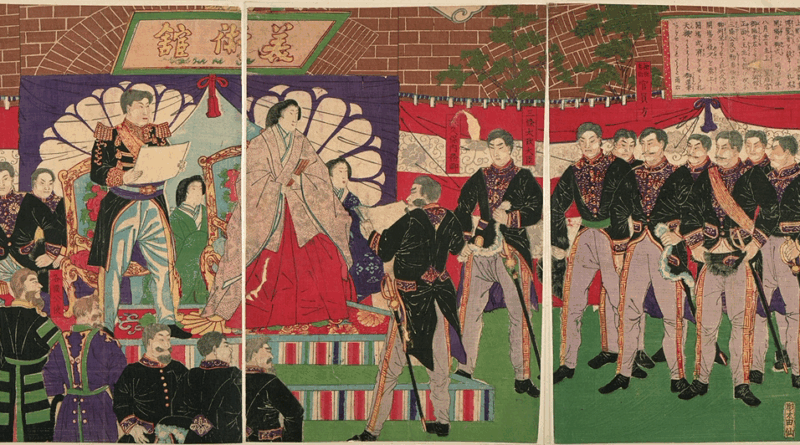 Toyohara Chikanobu, Naikoku kangyo hakurankai kaijo goshiki no zu, 1877