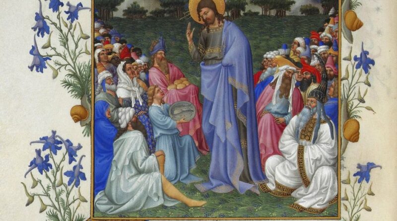 Frères de Limbourg, Multiplication des pains, Les Très Riches Heures du duc de Berrry, 1411-1416