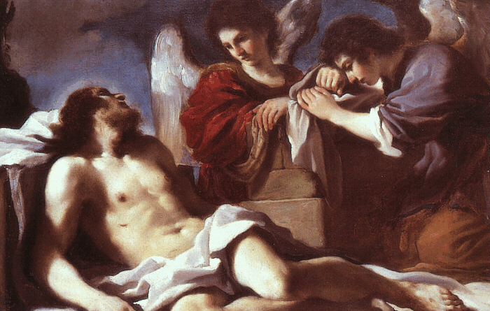 Le Guerchin, Anges pleurant sur le Christ mort, 1617-1618