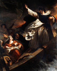 Ary Scheffer, Saint Thomas d'Aquin prêchant la confiance en Dieu pendant la tempête, 1823