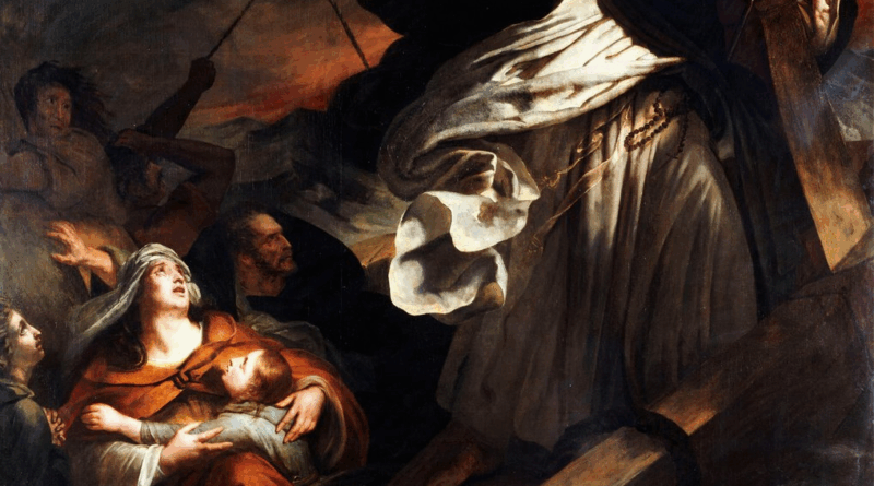 Ary Scheffer, Saint Thomas d'Aquin prêchant la confiance en Dieu pendant la tempête, 1823