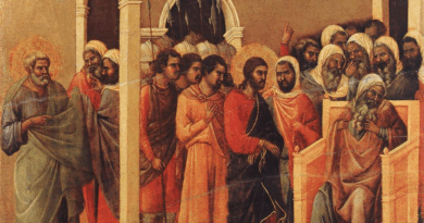 Duccio di Buoninsegna, Le Christ devant Caïphe, 1308-1311