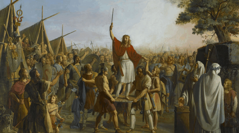 Pierre-Henri Révoil et Michel Genod, Pharamond élevé sur le pavois par les guerriers francs en 417, 1841-1845